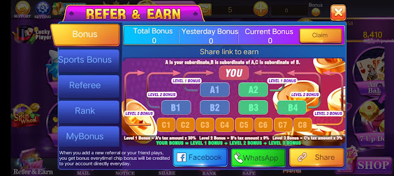 Teen patti king refer and Earn